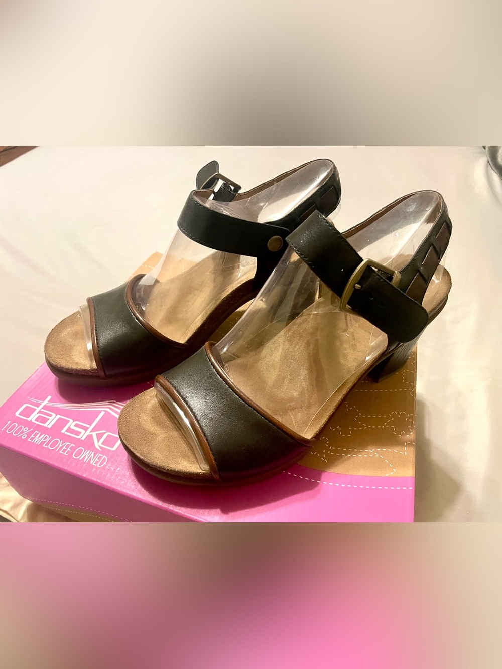 Dansko Black Open-Toe Ankle Strap Sandals